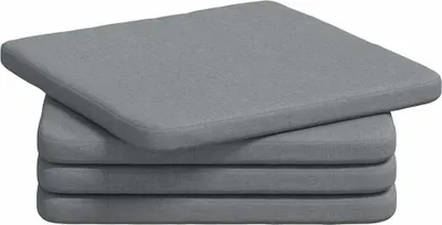 Image de vidaXL Coussin d'assise 4 pcs gris clair 40 x 40 x 3 cm Tissu