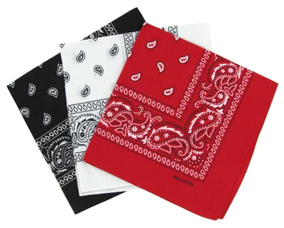 Imagen del producto de Conjunto de pañuelos estilo paisley, 3 unidades, 57 x 57 cm, en rojo, blanco y , para mujeres y hombres