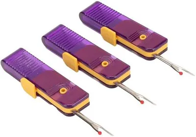 Immagine prodotto di Set di 3 rimuovi fili in plastica - Lame in plastica flessibile - Dispositivo portatile - Utensile pratico - Rimuovi cuciture