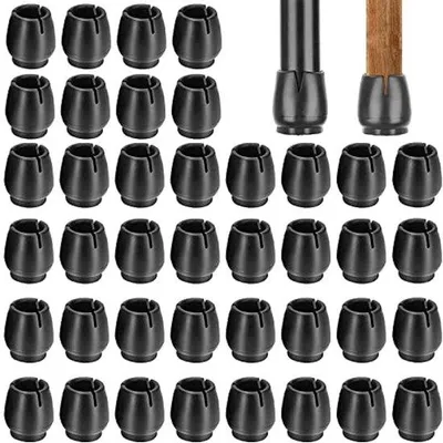 Productafbeelding van 40 stuks rubberen voetdoppen, rond, 12-16 mm - Voetdoppen voor stoelpoten