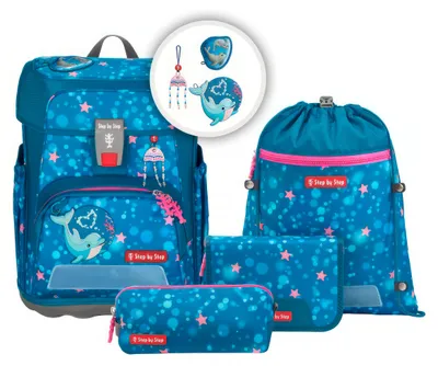 Imagen del producto de Set de mochila escolar "Dolphin Azura" de Step by Step, de 5 piezas