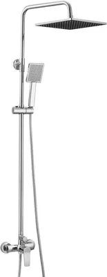 Productafbeelding van Complete doucheset, douchearmatuur met regendouche en handdouche, doucheset met regendouchekop en handdouche, complete douche voor de badkamer, in hoogte verstelbaar (82-119 cm), chroom