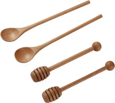 Holz-Honigdipper-Sticks, 23 cm, für Honigglas, Dosierlöffel