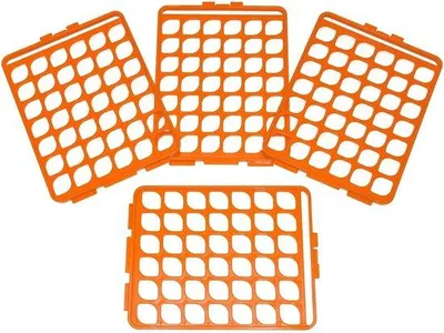 Immagine prodotto di Rete di pulizia per maniglie a vite nei portaprovette da 10-13 mm, arancione, confezione da 4