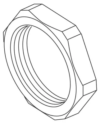 Produktbild von Lichtgraue Kunststoff Sechskantmutter M40, Höhe 7 mm, SW 50 mm, AD 55 mm