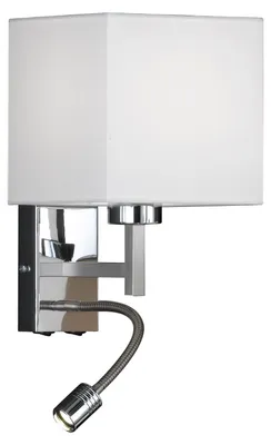 Produktbild von Wandleuchte + LED-Flexarm Wandlampe Leuchte Leselampe Lampenschirm weiß