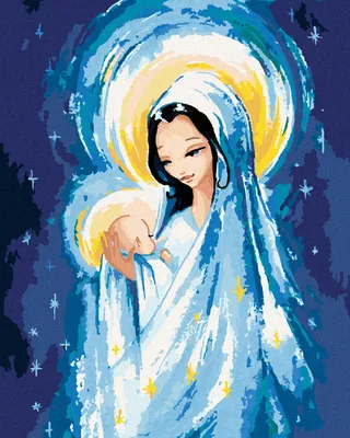 Produktbild von Zuty - Malen nach Zahlen - DER KLEINE JESUS CHRISTUS UND MARIA, 40x50 cm, ohne Keilrahmen