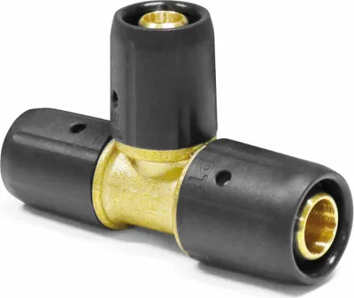 Produktbild von Pipetec Steckfitting, T-Stück 20 x 2 mm - 16 x 2 mm - 16 x 2 mm für Alu-Verbundrohr