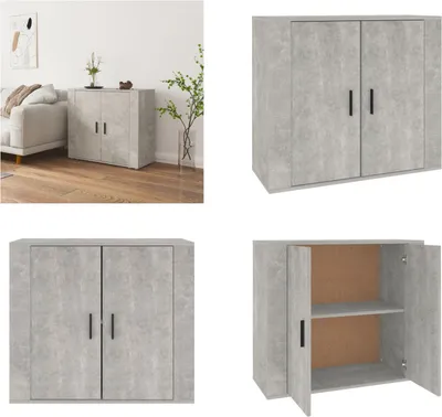 Obrázek produktu pro vidaXL Příborník betonový šedý 80x33x70 cm materiál na bázi dřeva - Příborník - Příborníky - Skříňka - Úložná skříňka