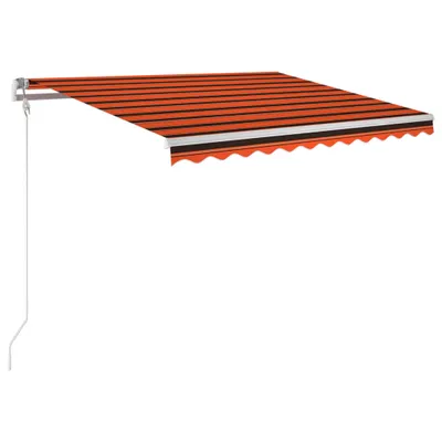 Obrázek produktu pro automatická markýza vidaXL s LED senzorem větru 350x250 cm oranžová/hnědá