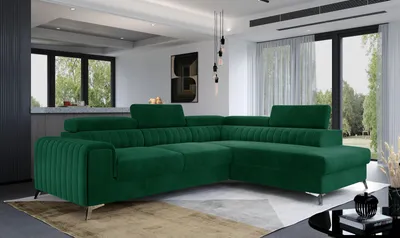Produktbild von Krudox LAU Ecksofa mit Schlaffunktion Bettkasten und verstellbaren Kopfstützen 278x92x205 cm Liegefläche 193x123 cm Rechts Stoff Monolith 37