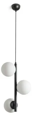 Produktbild von RED - DESIGN RENDL RENDL ETHERIA Pendelleuchte, schwarzes Opalglas, 230 V, E27, 3 x 11 W, R14484