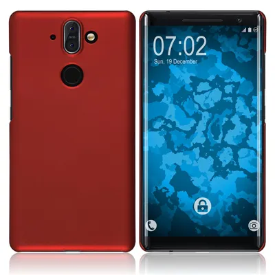 Produktbild von PhoneNatic Case kompatibel mit Nokia 8 Sirocco - Hülle rot gummiert Hard-case Cover
