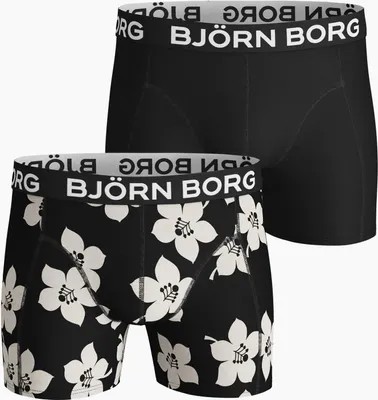 Productafbeelding van Björn Borg - Heren - Boxershorts met bloemenprint, 2-pack - Kleurrijk/Zwart - Maat S