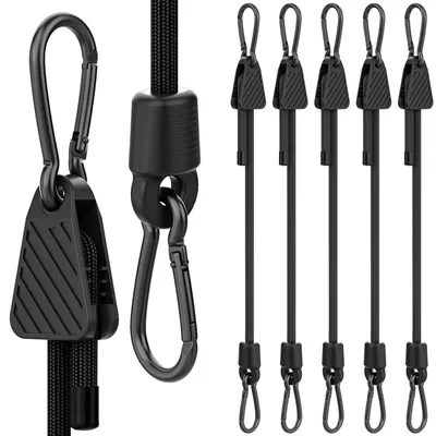 Immagine prodotto di Elastico con gancio a S, 245 cm, set da 6, nero, regolabile