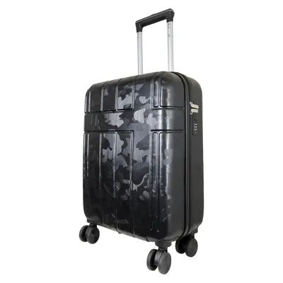 Produktbild von Kleiner ABS Handgepäck Reisekoffer Camo 55cm Hartschale Trolley Größe S schwarz