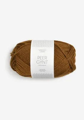 Strickgarn aus 100% Wolle, 50 g, gyllenbrun, 91 m