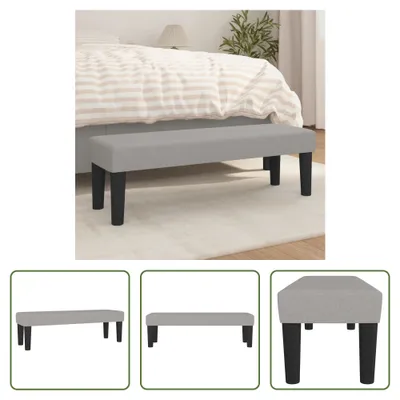 Image de The Living Store Banc gris clair 100x30x30 cm Tissu