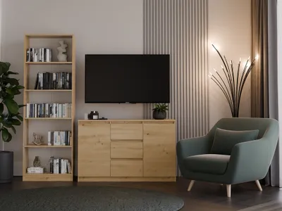 Produktbild von Kommode modern 2 Türen 3 Schubladen funktionales Design