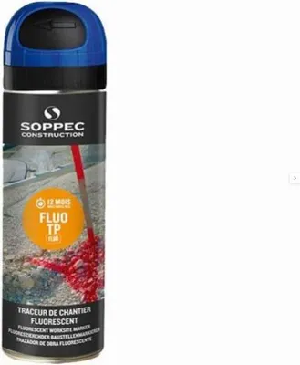 Image de Soppec Spray de marquage Fluo TP jaune 500ml visible 9-10 mois pour les chantiers - 141517