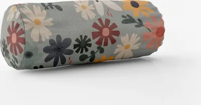 Produktbild von SCHÖNER LEBEN. Kissenhülle Blumen Blüten mint bunt div. Größen Größe 15x40cm (ØxB) Nackenrolle 15x40cm (ØxB) Nackenrolle Größe