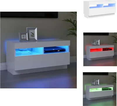 Obrázok produktu pre vidaXL TV skrinka s LED svetlami biela 80x35x40 cm - TV nábytok