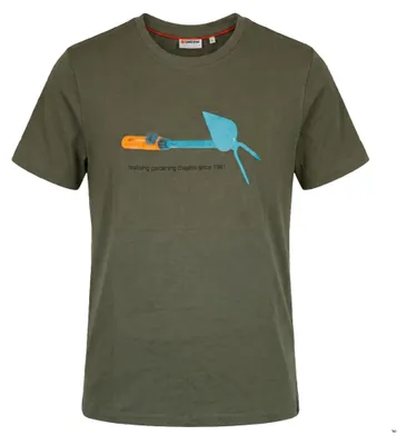 Produktbild von Gardena Herren T-Shirt Print Unkrauthacke Motiv Rundhals Kurzarm Olivgrün Gr. L