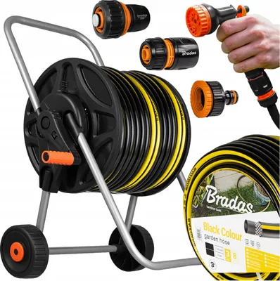 Produktbild von Bradas Set Gartenschlauch Black Colour 1/2" 50m | Pistole, Anschlüssen + schlauchwagen
