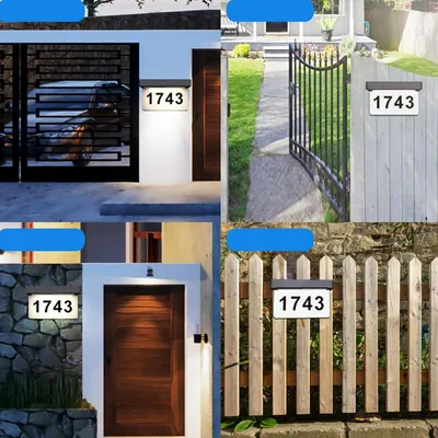 Produktbild von Outdoor Solarbetriebene Hausnummernschild IP65 Wasserdicht Adressschild für Gartentor Zaun Wand Straße Park