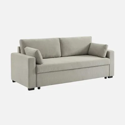 Produktbild von sweeek - 3-Sitzer Schlafsofa Chenille-Bezug - Hellgrau
