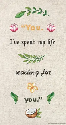 Productafbeelding van Uitgefaseerd model Luca-S kruisstikset "Slogan", telpatroon, 30x12,5 cm