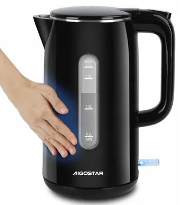 Produktbild von Aigostar Lydian Wasserkocher 2200W 1,7l Doppelwandig Schwarz