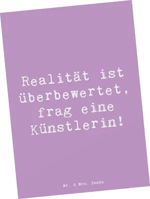 Produktbild von Mr. & Mrs. Panda Grußkarte Spruch Künstlerin Traum - Lavendeltraum - Geschenk, Berufsliebe, Fotokarte, phantastisch, Kreativität, Ansichtskarten, Kunstschaffende, Kunst
