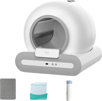 Zdjęcie produktu dla Inteligentna kuweta dla kota, automatyczna, samoczyszcząca, sterowana aplikacją, biała 2, 220V EU