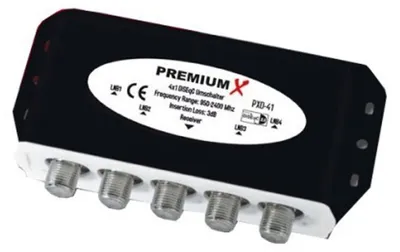 Zdjęcie produktu dla PremiumX PXD-41 Przełącznik DiSEqC 4/1 Przełącznik satelitarny Przełącznik telewizji satelitarnej