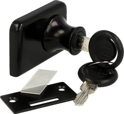 Immagine prodotto di Vetro-Serratura a doppio cilindro per porte in vetro con diversi meccanismi di chiusura Zamag nero
