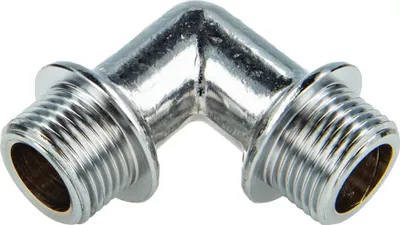 Produktbild von tecuro Winkel 90° beidseitig Außengewinde G 3/8 Zoll (DN 10), Messing glanzverchomt