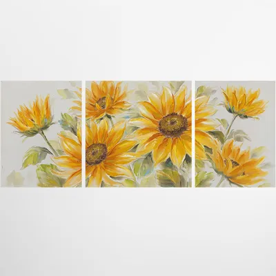 Produktbild von ArtUniverse Leinwandbild Zarte Sonnenblumen 80 x 200 cm