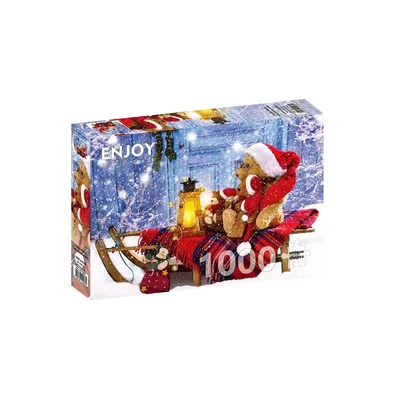 Zdjęcie produktu dla Puzzle 1000 elementów Enjoy – Misie w czapkach Mikołaja