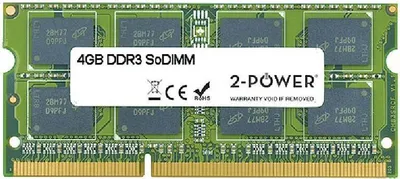 Zdjęcie produktu dla 2-Power MEM5003A, 4 GB, 1 x 4 GB, DDR3, 1066 MHz, 204-pin SO-DIMM, Zielony