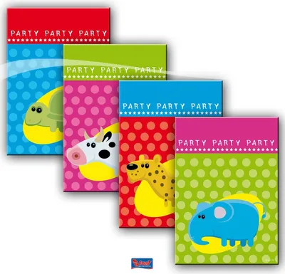 Produktbild von Partytüten mit Tieren, 8 Stück