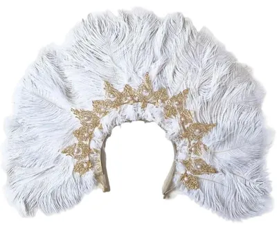 Immagine prodotto di Copricapo con piume - Bianco - 51 cm