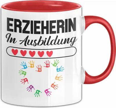 Produktbild von Erzieherin In Ausbildung Tasse Geschenk Ausbildungsstart Für Erzieherinnen Geburtstag Kaffee-Becher (Rot)