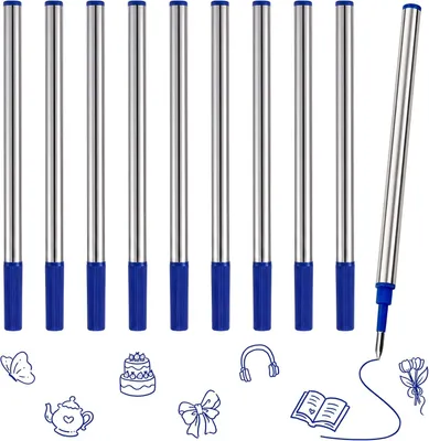 Productafbeelding van Rollerball vullingen - Set van 10 - Zwart - 0,5 mm - 11,2 cm