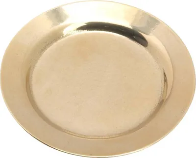 Produktbild von Ø11cm Kerzenteller aus Messing Gold Dekoteller mit Rand Handarbeit Untersetzer