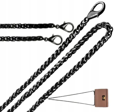 Produktbild von EdiBazzar Eleganter langer schwarzer Taschenriemen aus Metall
