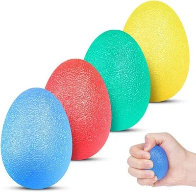 Produktbild von Gripballen-Set für Fingern und Händen, 4-teilig, Eivormig