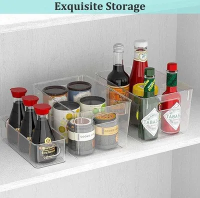Image de Lot de 4 rangements pour réfrigérateur, transparents