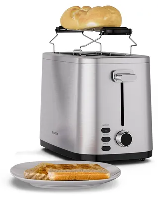 Produktbild von Klarstein Verosteel Toaster – Edelstahltoaster für 2 Scheiben 800 W, 7 Bräunungsstufen, Auftauen & Aufwärmen, Brötchenhalter, Krümelfach