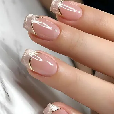 Image de Ongles adhésifs pailletés pour femmes, lot de 24 pièces